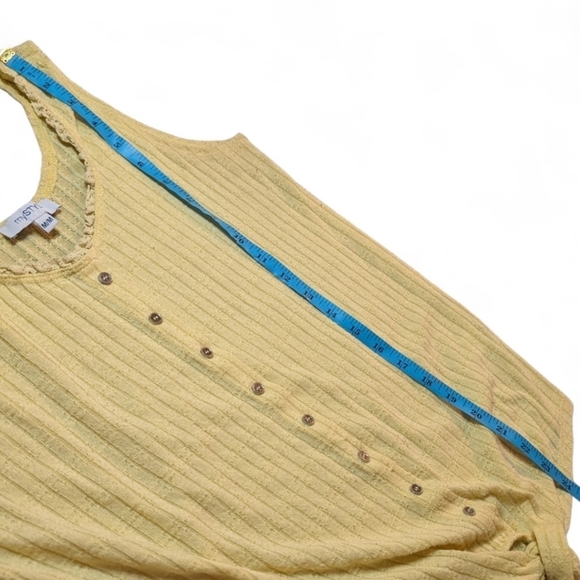 MyStyle | Buttery Yellow Faux Buttondown Sleeveless Top - Picture 9 of 9